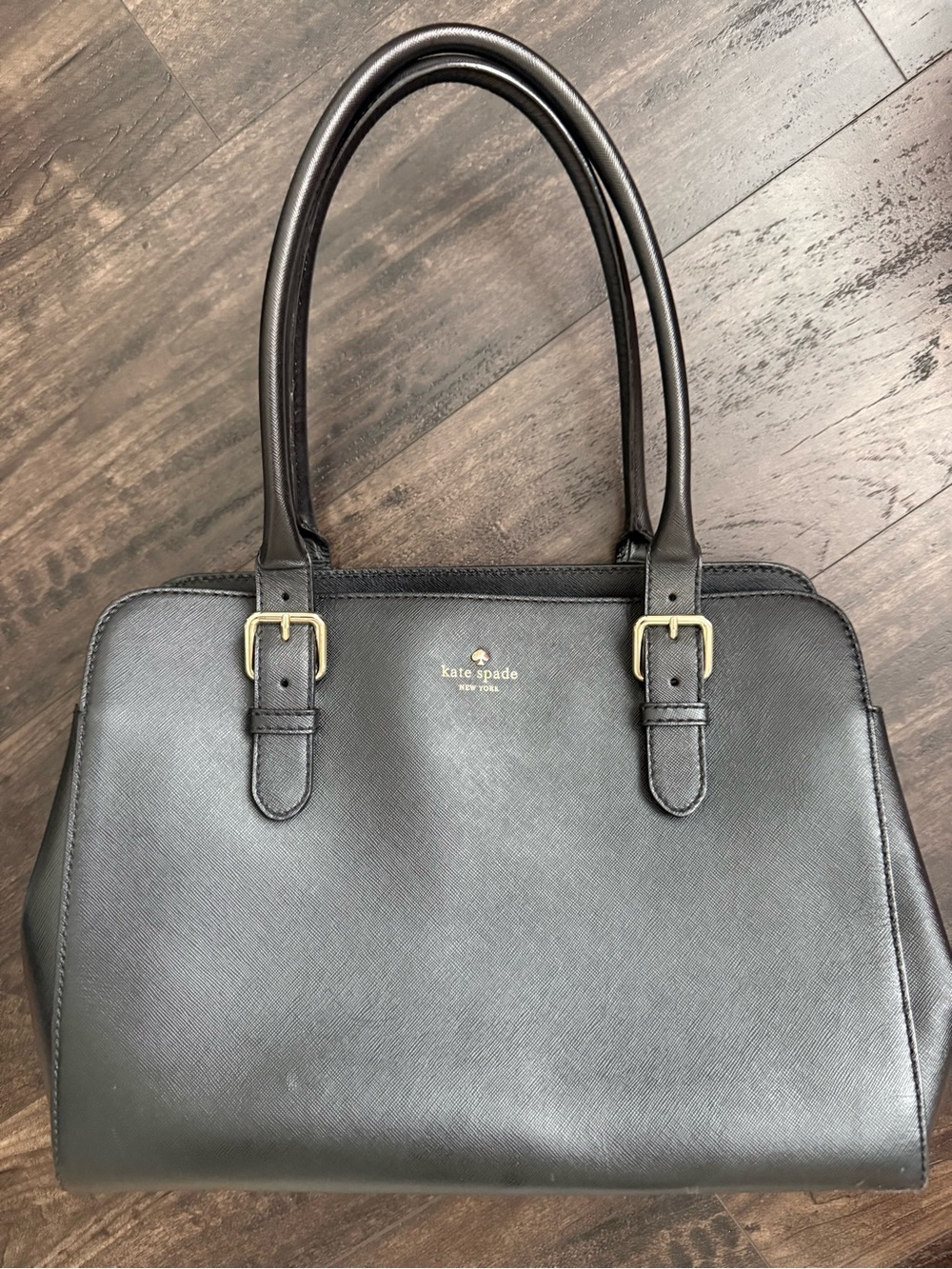 Kate Spade Newbury Lane Miles Black Saffiano Leather Work Tote Bag